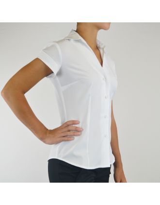 Women's Cap Sleeve V-neck Blouse